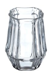 Orsina Faceted Design Clear Glass Bathroom Tumbler, Compact Tumbler Cup, Transparent Drinkware, Luxe Decor Tumbler - thumbnail 2