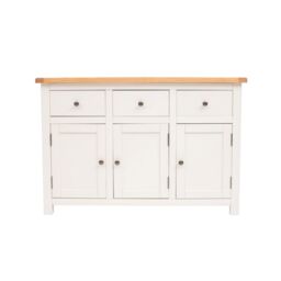 Cabinet Bits Maggiori Off-White 3 Drawer 3 Door Sideboard Brass Knob