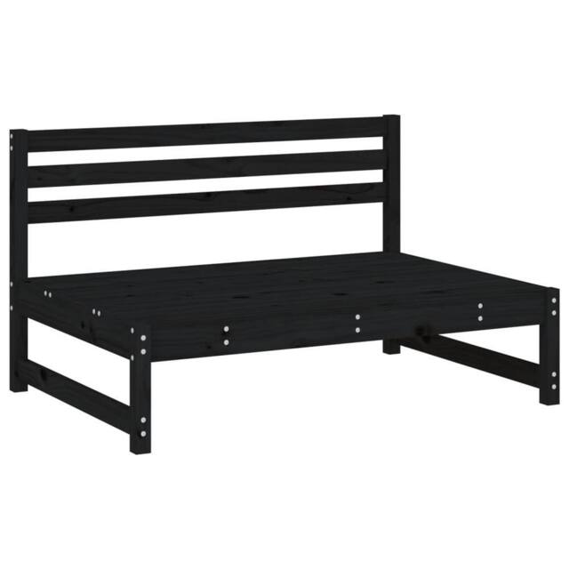 Berkfield Home Beautiful 4 Piece Garden Lounge Set Black Solid Wood Pine - image 1