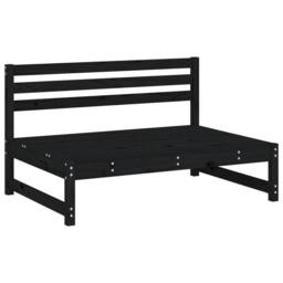Berkfield Home Beautiful 4 Piece Garden Lounge Set Black Solid Wood Pine - thumbnail 1