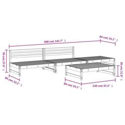 Berkfield Home Beautiful 4 Piece Garden Lounge Set Black Solid Wood Pine - thumbnail 6
