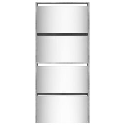 Berkfield Home Shoe Cabinet with Mirror 4-Layer Concrete Grey 63x17x134 cm - Size: 63 x 17 x 134 cm - thumbnail 5