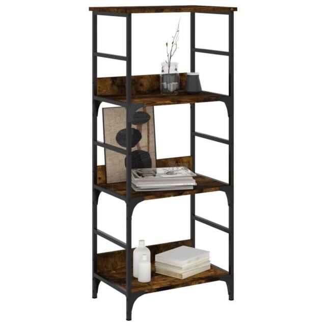 Berkfield Home Decorative Bookshelf Smoked Oak 50x33x117.5 cm Engineered Wood in Brown - image 1