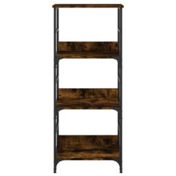 Berkfield Home Decorative Bookshelf Smoked Oak 50x33x117.5 cm Engineered Wood in Brown - thumbnail 4
