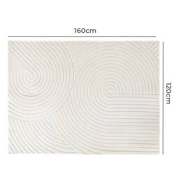 KORVIXA Washable Area Rug Soft Velvet Floor Mat in Off-White - Size: 100 cm diameter - thumbnail 2