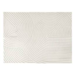 KORVIXA Washable Area Rug Soft Velvet Floor Mat in Off-White - Size: 100 cm diameter - thumbnail 1