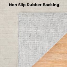 KORVIXA Washable Area Rug Soft Velvet Floor Mat in Off-White - Size: 100 cm diameter - thumbnail 3