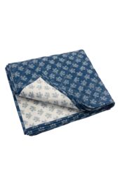 Soak&Sleep Reversible Floral Print Bedspread in Dark Blue - Size: Single - thumbnail 4