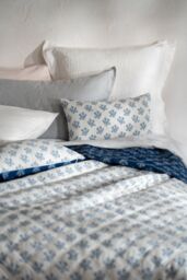Soak&Sleep Reversible Floral Print Bedspread in Dark Blue - Size: Single - thumbnail 1
