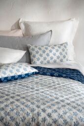 Soak&Sleep Reversible Floral Print Bedspread in Dark Blue - Size: Single - thumbnail 2