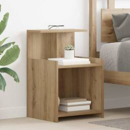 Berkfield Home Bedside Cabinet - Artisan Oak - 40 x 35 x 60 cm - Engineered Wood in Brown - thumbnail 4