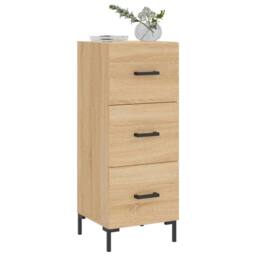 Berkfield Home Sideboard Sonoma Oak 34.5x34x90 cm Engineered Wood in Brown - thumbnail 3