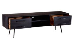 Orsina Contemporary Brown Wooden Media Unit, Solid Pine Wood TV Cabinet with Storage Drawers, Entertainment Unit - thumbnail 5