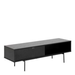 Wyld Haus Cambridge Industrial Black Mesh TV Unit 1 Sliding Door - thumbnail 2