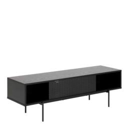 Wyld Haus Cambridge Industrial Black Mesh TV Unit 1 Sliding Door - thumbnail 5