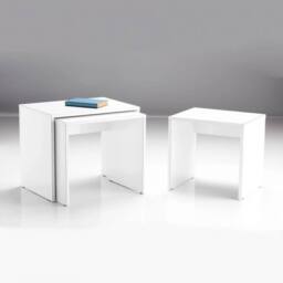 FWStyle Nest Of 3 Matt White Tables Scratch Resistant - thumbnail 3