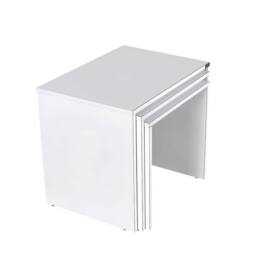 FWStyle Nest Of 3 Matt White Tables Scratch Resistant - thumbnail 4