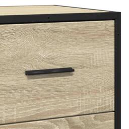 Berkfield Home Sideboard Sonoma Oak 68x35x76 cm Engineered Wood & Metal in Light Brown - Size: 68 x 35 x 76 cm - thumbnail 8