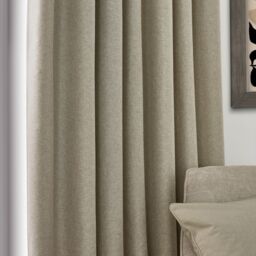 Furn Dawn Blackout Pencil Pleat Curtain Pair in Natural - Size: 229 cm width x 229 cm drop - thumbnail 4