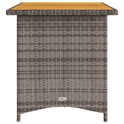 Berkfield Home Garden Table with Wooden Top Grey 110x68x70 cm Poly Rattan - Size: 110 x 68 x 70 cm - thumbnail 5