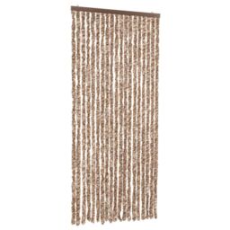 Berkfield Home Fly Curtain Beige & Dark Brown 56x185 cm Chenille - thumbnail 2