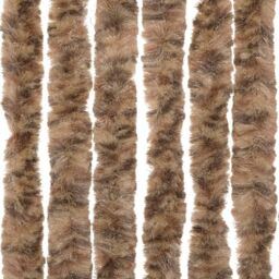 Berkfield Home Fly Curtain Beige & Dark Brown 56x185 cm Chenille - thumbnail 6