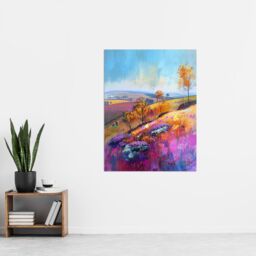 "Artery8 Colourful Autumn Otley Chevin Yorkshire Landscape Wall Art Print - Size: W12"" x H16""" - thumbnail 4