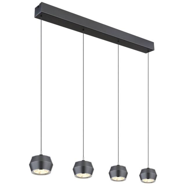 Netlighting Marthy Bar Pendant Ceiling Light Grey Matt 4x LED 3000K - image 1