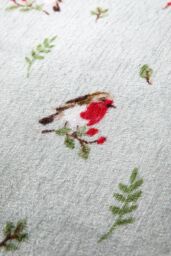 Dreams & Drapes 'Winter Robin' Plush Duvet Cover Set in Duck Egg Blue - Size: King - thumbnail 3