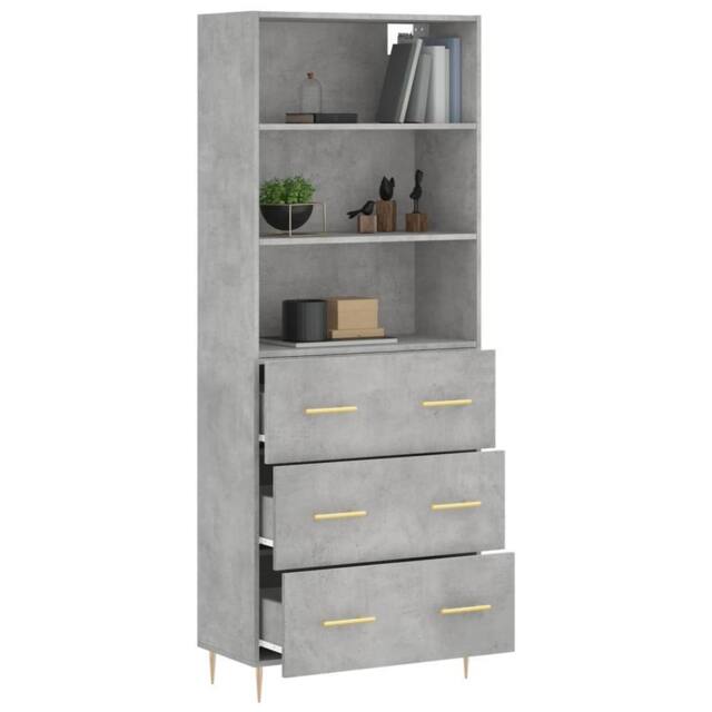 Berkfield Home Highboard Concrete Grey 69.5x34x180 cm Engineered Wood - image 1