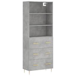 Berkfield Home Highboard Concrete Grey 69.5x34x180 cm Engineered Wood - thumbnail 3