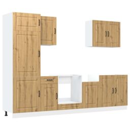 Berkfield Home 7 Piece Kitchen Cabinet Set Kalmar Artisan Oak Engineered Wood in Brown - thumbnail 2