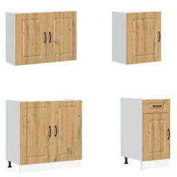 Berkfield Home 7 Piece Kitchen Cabinet Set Kalmar Artisan Oak Engineered Wood in Brown - thumbnail 4