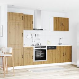 Berkfield Home 7 Piece Kitchen Cabinet Set Kalmar Artisan Oak Engineered Wood in Brown - thumbnail 3