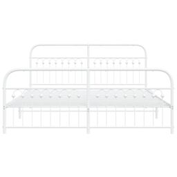 Berkfield Home Metal Bed Frame without Mattress with Footboard White 183x203cm - Size: 183x203 cm - thumbnail 4
