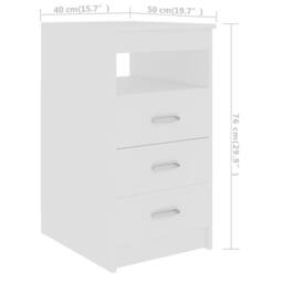 Berkfield Home Drawer Cabinet White 40x50x76 cm Engineered Wood - Size: 40 x 50 x 76 cm - thumbnail 6