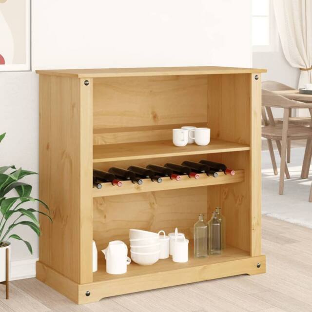 Berkfield Home Beautiful Wine Cabinet Corona 107.5x51x105.5 cm Solid Wood Pine in Tan - image 1