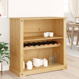 Berkfield Home Beautiful Wine Cabinet Corona 107.5x51x105.5 cm Solid Wood Pine in Tan - thumbnail 1
