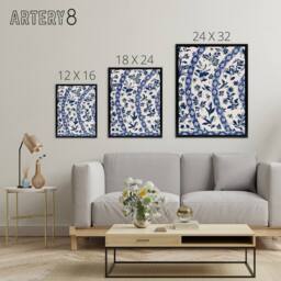 "Artery8 Owen Jones Elegant Blue Flower Bird China Pattern Framed Canvas Art - Size: W12"" x H16""" - thumbnail 4