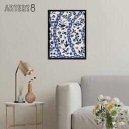"Artery8 Owen Jones Elegant Blue Flower Bird China Pattern Framed Canvas Art - Size: W12"" x H16""" - thumbnail 3