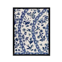 "Artery8 Owen Jones Elegant Blue Flower Bird China Pattern Framed Canvas Art - Size: W12"" x H16""" - thumbnail 1
