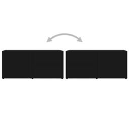 Berkfield Home TV Cabinet Black 80x34x36 cm Engineered Wood - Size: 80 x 34 x 36 cm - thumbnail 9