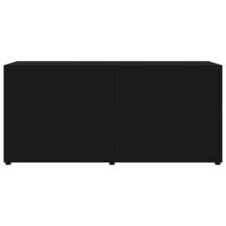 Berkfield Home TV Cabinet Black 80x34x36 cm Engineered Wood - Size: 80 x 34 x 36 cm - thumbnail 7