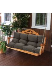 Living and Home 120x80cm Dark Grey Outdoor Bench Cushion Cotton Seat Pad for Garden Sofa & Patio Bench - Size: 120x80 cm - thumbnail 3