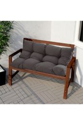 Living and Home 120x80cm Dark Grey Outdoor Bench Cushion Cotton Seat Pad for Garden Sofa & Patio Bench - Size: 120x80 cm