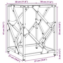Berkfield Home Coffee Table with Transparent Glass Top 30x30x41 cm Steel in Black - Size: 30 x 30 x 41 cm - thumbnail 9