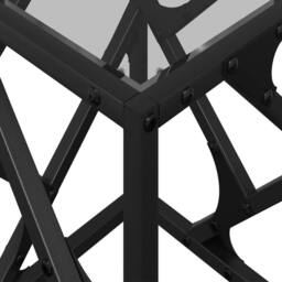 Berkfield Home Coffee Table with Transparent Glass Top 30x30x41 cm Steel in Black - Size: 30 x 30 x 41 cm - thumbnail 8