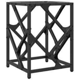 Berkfield Home Coffee Table with Transparent Glass Top 30x30x41 cm Steel in Black - Size: 30 x 30 x 41 cm - thumbnail 6