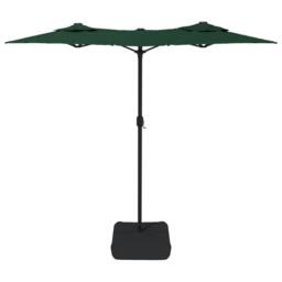 Berkfield Home Elegant Double-Head Parasol with LEDs Green 316x240 cm - thumbnail 5