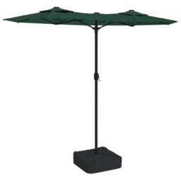 Berkfield Home Elegant Double-Head Parasol with LEDs Green 316x240 cm - thumbnail 3